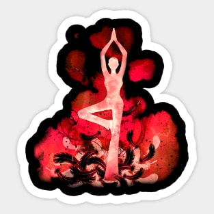 Yoga red inv Sticker